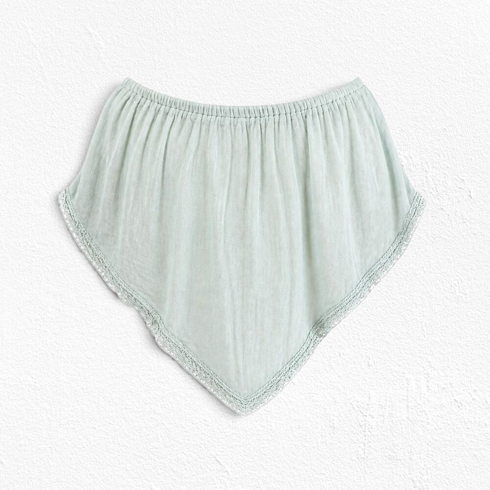 Jens Pirate Booty Cha Cha Tube Top OS Seafoam Gauze Crochet Boho Handkerchief